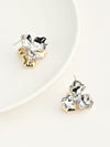 Aurelia Dual-Tone Metallic Flower Earrings