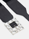 Stone Embellished Stretch Buckle Belt