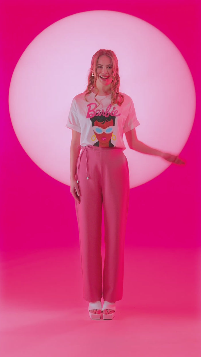 Barbieâ„¢ Mattel Face Graphic Print Drop Shoulder T-Shirt