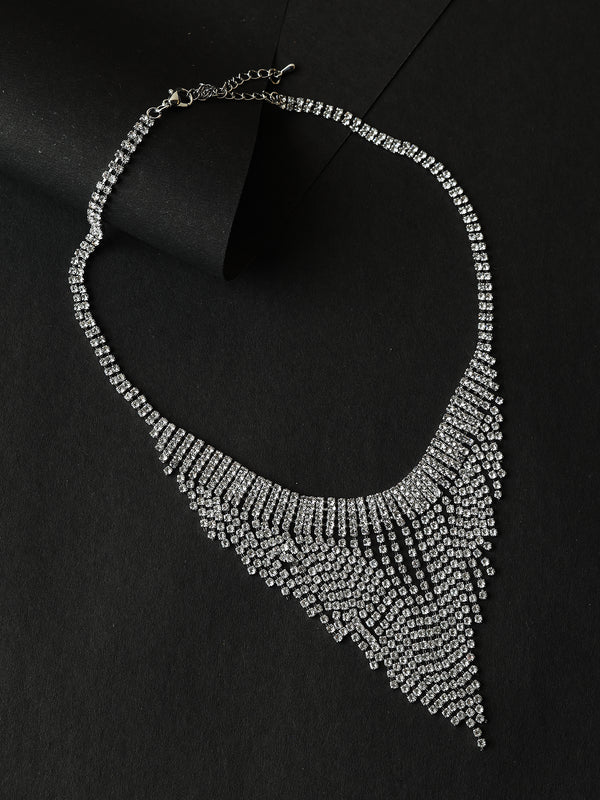 Rhinestone Fringe Necklace