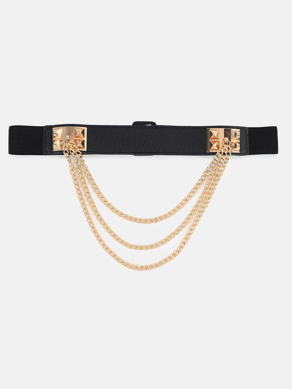 Buy Layered Chain Belts 124834BLACKNA – KAZO - Main Image