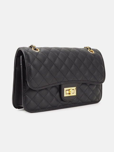 Elegant Sling Bag Has Quilted Body