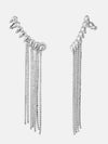 Rhinestones Studded Silver Earrings