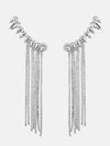 Rhinestones Studded Silver Earrings