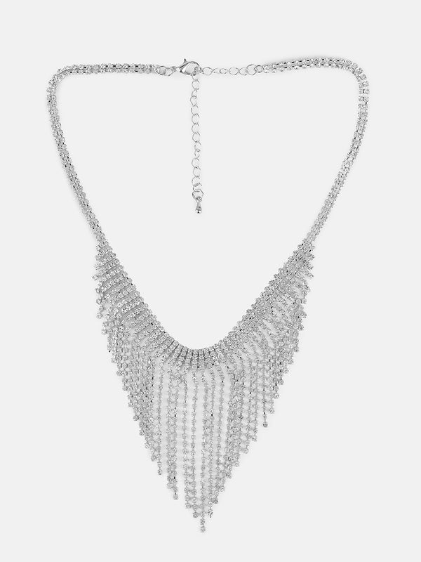 Rhinestone Fringe Necklace