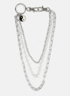 Multilayered Silver Pearl Jeans Chain