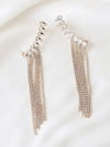 Rhinestones Studded Silver Earrings