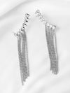 Rhinestones Studded Silver Earrings