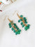 Stone Studded Green Earrings