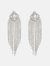 Oversized Pearl With Heavy Rhinestone Tassels.