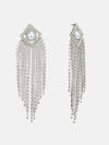 Oversized Pearl With Heavy Rhinestone Tassels.