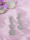 Circular Diamonds Studded Drop Earrings