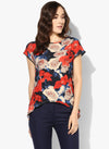 Printed Drop Shoulder Flare T-Shirt