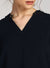 Alison V Neck Band Collar Shirt