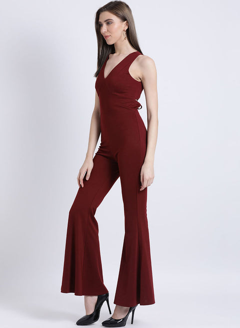 Tracy Halter Jumpsuit With Flared Pants