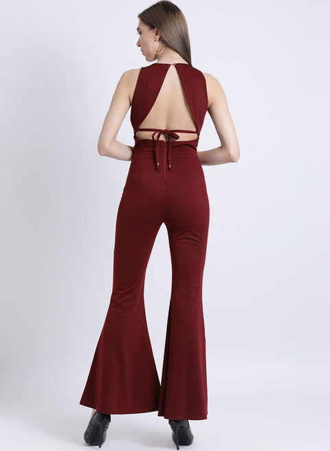 Tracy Halter Jumpsuit With Flared Pants