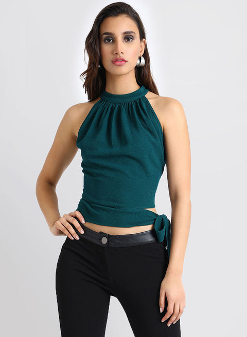 Halter Top With Side Cut