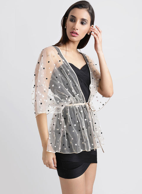 Mesh Cape With Dobby Pattern