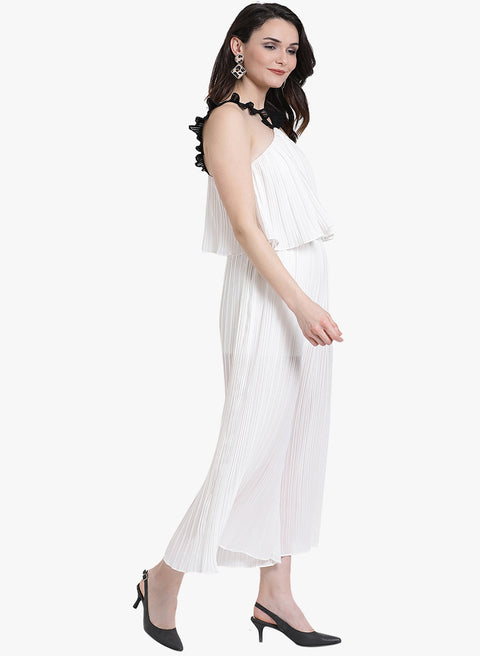 Pleated Ruffle Straps Jumpsuit