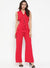 Jumpsuit With Front Tie-Up And Buttons
