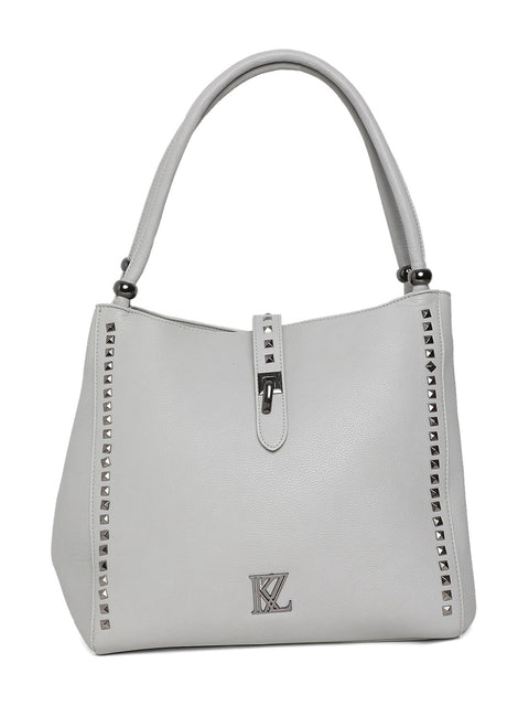 Kazo Light Grey Solid Handbag