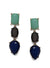 Blue Black Stone Studed Earrings