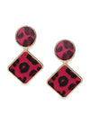 Animal Print Pink Danglers