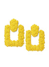 Textured Rectangle Yellow Earrings