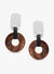 Leather Strap And Circular Shape Earrings