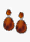 Brown Color Stone Sruded Earrings