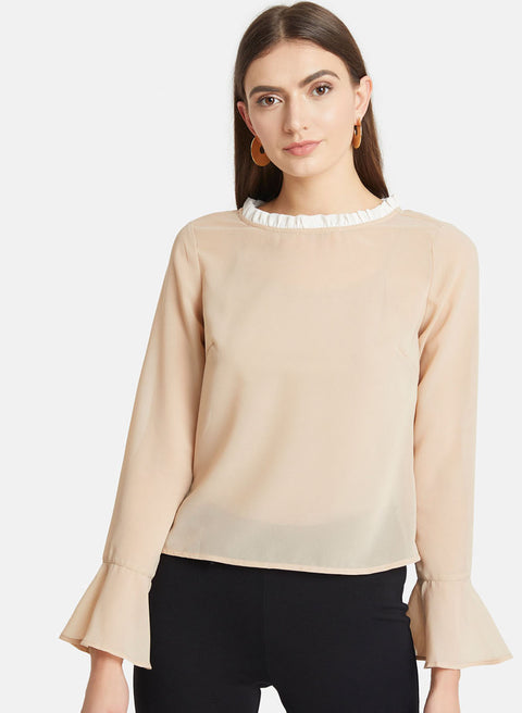 Top With Flared Sleeves