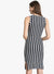 Midi Sleeveless Striped Kitted Lurex Midi Dress