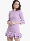 Lilac Stretch Ruffle Dress