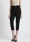 Black Solid Trouser With Button Detailing