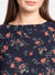 Printed Top With Ruched Sleeve