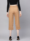 Brown Colored Loose Fit Trouser With Pockets