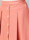 Button Detailed Pleated Skirt