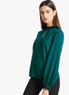 Baloon Sleeve Embellished Neck Top