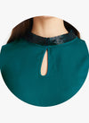 Baloon Sleeve Embellished Neck Top