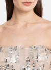 Sequin Bustier Jumpsuit With Smocking At The Back