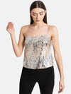 Asymetric Noodle Strap Sequin Top