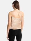 Asymetric Noodle Strap Sequin Top