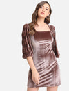 Velvet Dress With Volume Sleeve