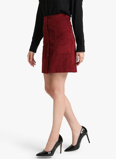 A-Line Skirt With Button Detailing