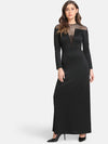 Sheer Yoke Embellished Maxi Dress