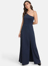 One-Shoulder Maxi Dress With Embellished Straps