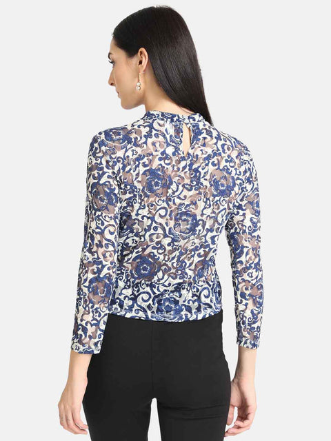 Printed Lace Top