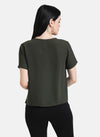 Boxy Top With Button Detail On Pocket