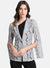 Embossed Lace Blazer With Flared Sleeves