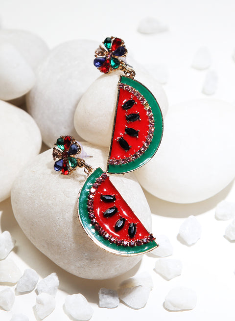 Water-Melon Drop Earrings